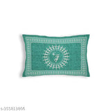 White 100% cotton, botanical print Jaipuri single bedsheet & pillow cover - Summer-ready, superfine quality by VNV Creation