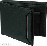 Black faux leather men's wallet with 8 card slots, classy design, and 3 compartments. Durable and perfect gifting option, originating from India