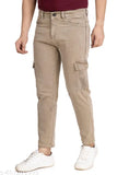 Denim brown 6-pocket cargo jeans with elastane blend - versatile everyday essential for stylish comfort