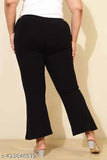 Cotton blend solid-colored woman's pant in extra-large sizes, perfect for comfortable wear