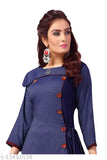 Rayon stitched kurti, solid combo, Indian designer three-quarter sleeve Reyon kurti on mannequin