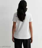 Breathable polyester ladies half sleeve T-shirt, comfortable & stylish for workouts or casual wear. Its okay don't worry print. Machine washable." (124 characters)