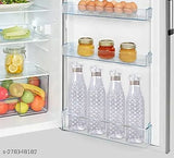 Transparent 1000ml diamond-design water bottles, perfect for fridge, home office, sports, travel - multipack of 2, ideal for school and kitchen use