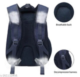 Polyester blue dino skeleton school backpack (Class 1-8), spacious and functional for everyday use