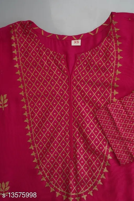 Rayon gold print Kurta with tier sharara by MAUKA, beautiful floral design on women's traditional Indian wear from India