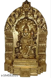 Poly resin, 15cm tall Indian-made idol of Lord Narasimha and Lakshmi