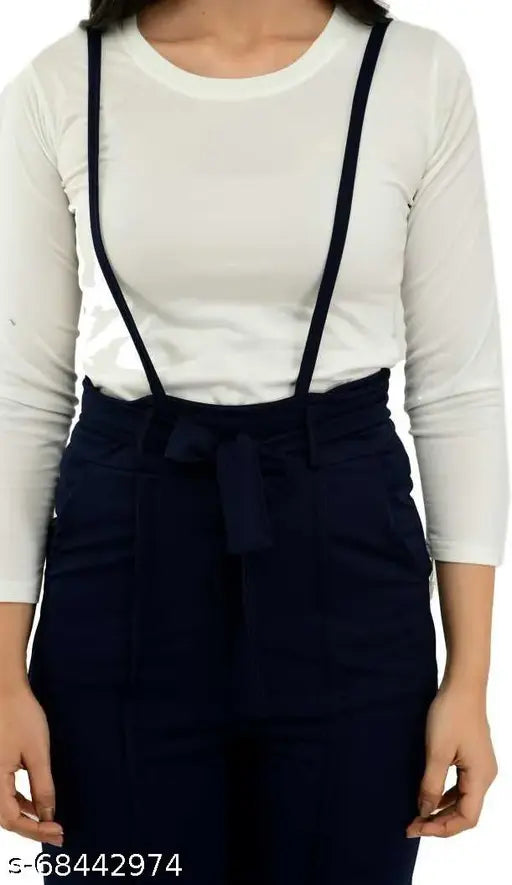 Cotton blend women's jumpsuit, solid net pattern in two pieces - casual and comfortable, perfect for everyday wear