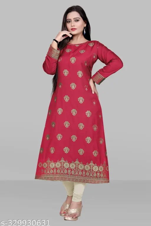 Cotton blend printed kurti for women, long-sleeved, available in M-6XL sizes, trendy and comfortable fashion for weddings and events, designed in India