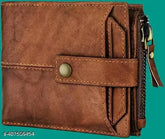 Brown genuine leather RFID wallet with 15 card slots, premium quality and textured pattern