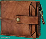 Genuine brown leather RFID wallet, 15 card slots, premium quality leather accessory