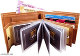 Men's casual artificial leather wallet with 12 card slots, solid pattern and 5 compartments, free size, made in India