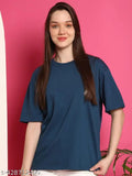 Cotton printed oversized t-shirt for women, casual wear with short sleeves, vibrant pattern on comfortable cotton fabric