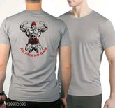 Polyester printed half-sleeve round neck t-shirt for men and women, vibrant design on chest area