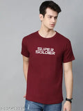 Maroon organic cotton London Crew Super Soldier printed men's t-shirt, half sleeve, gym style