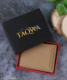 Men's beige PU leather wallet - regular size, 10 card slots, solid design, high-quality craftsmanship