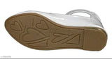 Synthetic leather white bellies, Indian-made toddler shoes for various ages, solid pattern with Velcro fastening