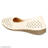 Synthetic leather women's and girls flat lasercut bellies - lightweight partywear for modern style statements, featuring textured footshez with slip-on design