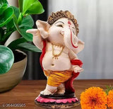 Polyresin Dancing Ganesha Statue for Home Decor, Office - 10 cm tall, vibrant Indian-made idol of revered Hindu God