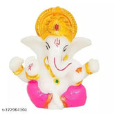 Multicolor eco-friendly polyresin Lord Ganesha figurine, 7cm x 5cm x 7cm for home decoration, intricately crafted with bright colors and detailed carvings
