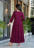 Rayon printed Anarkali gown, embroidered three-quarter sleeves for women and girls, available in S-XXXL sizes, Indian fashion