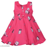 Pink cotton frock dress, sleeveless for girls (3-6 Months), Indian handcrafted silver kraft design