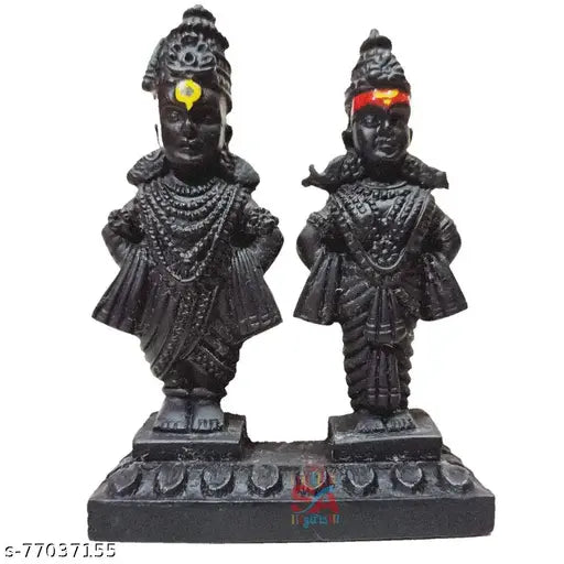 Black small Sai Amrut Vitthal Rukmini idol, resin god statue with unique finish, ideal for home temple and gifting