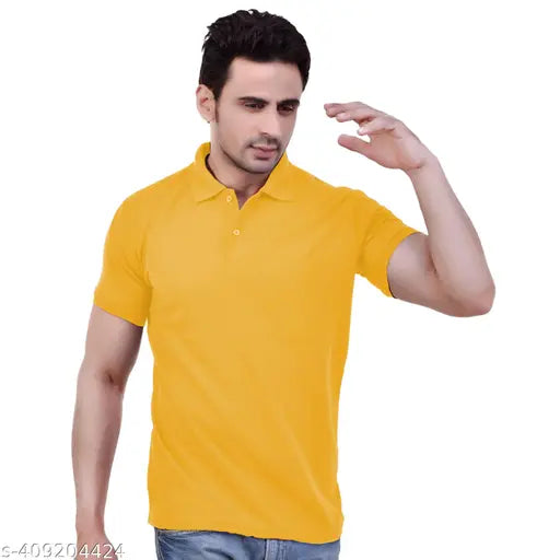 Matty fabric regular fit half sleeves polo t-shirt for men and boys in multiple colors and plus sizes, cotton blend with pocket and bottom neck collar