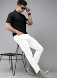 Black cotton polo T-shirt, men's formalwear with short sleeves, suitable for casual or sporty occasions
