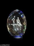 Blue Crystal Shirdi Sai Baba Idol, handcrafted by Shinde Exports, perfect for decorative purposes or gifting, measures approximately 2 inches in height and weighs around 95gms
