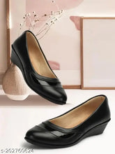 Synthetic black ballerina wedges by Nikunj Store - slip-on women's shoes