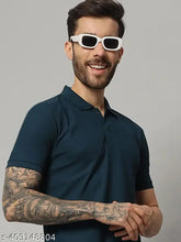 AAUSTRIA Men's solid cotton blend polo t-shirt, short sleeves, M (38in chest, 27in length), India