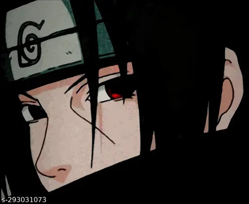 Oversized cotton blend Itachi Uchiha anime print t-shirt for men, loose fit with three-quarter sleeves