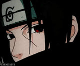 Oversized cotton blend Itachi Uchiha anime print t-shirt for men, loose fit with three-quarter sleeves