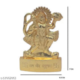Brass Lord Hanuman Bajrangbali Sankat Mochan Bhagwan idol (4.5cm x 7cm x 0.5cm), handcrafted Indian spiritual gift for home or office decor