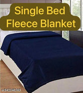 Cream-colored all-season polar fleece single bed blanket (228 x 152 cm), perfect for cozy comfort and home decor