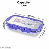 Stainless steel VIRTUE HOMEWARE lunch box set - air tight, leak-proof tiffin box in red, blue, green. Durable, versatile, dishwasher safe for school or office use