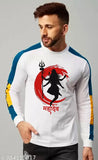 Mahadev Shivji Shivratri Cotton Blend Long Sleeve Round Neck Tee, printed net design, India-made clothing for all seasons