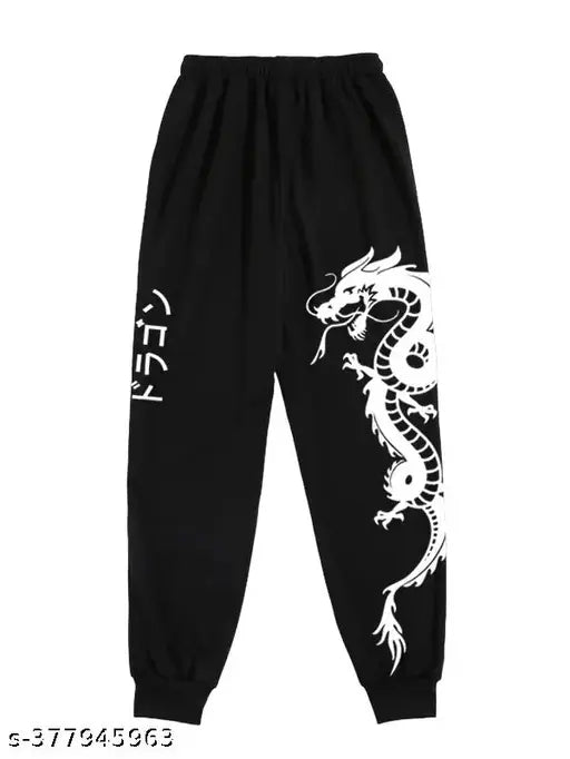 Black cotton blend women's animal print jogger pants, stylish and breathable for athletic performance