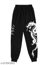 Black cotton blend animal print jogger pants, versatile style for comfortable athletic performance