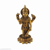 Brass Chaturbahu Vishnu Narayan Idol, 4 inches tall, for home & office pooja