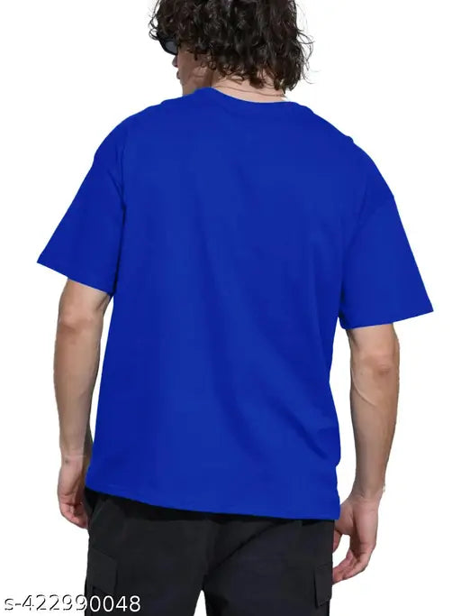 Cotton blend oversized half sleeve printed T-shirt for men, plus size available. Bright and soft textured fashion statement for casual wear