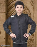 Special black butter jacket for boys (Nadwi Collection), long sleeves, nylon fabric, 7-8 years size