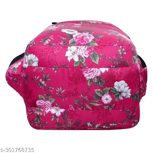 Waterproof pink polyester net backpack, perfect for school & college students. Durable, comfortable, and stylish accessory by MK Enterprises