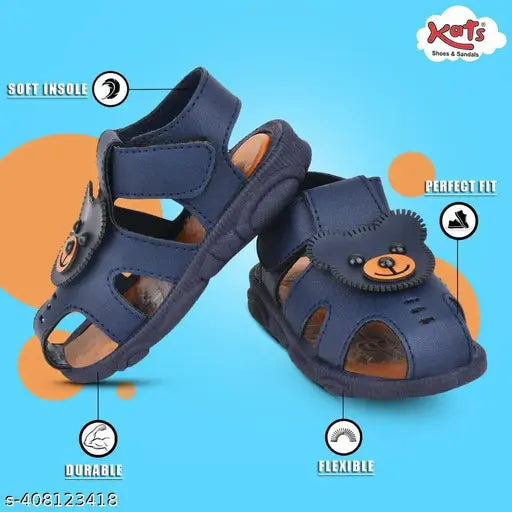 Synthetic jungle-themed kids shoes, style for boys aged 9-12 months. Solid net design, velcro fastening