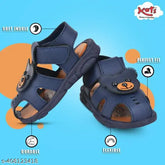 Synthetic jungle-themed kids shoes, style for boys aged 9-12 months. Solid net design, velcro fastening