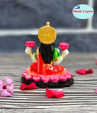 Marble Laxmi Statue, small Goddess Lakshmi Idol for Home Pooja, 9.5x8x6cm, India