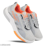 Solid black mesh running shoes for kids (grey), ideal for active boys, lace-up design with PVC sole