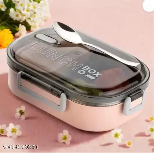 Peach-colored stainless steel gourmet lunch pack, ideal for snacks, fruits, roti-sabzi, rice dishes. Airtight, leak-proof, 4-sided lock & spill-proof body. Perfect for school, office, traveling. Food safe, microoven safe, dishwasher safe. BPA-free material. Reusable and durable for hot or cold food storage. Made in India. (1100ml, thermoware)