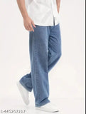 Light blue denim premium baggy loose jeans, one pair for casual style