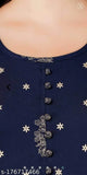 Navy Blue Rayon Three-Quarter Sleeve Printed Kurtis for Women, India